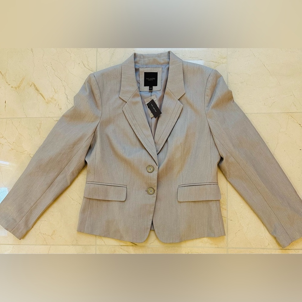 NWT The Limited Collection Business Suit Blazer Jacket Grey 14 Career Lined Chic